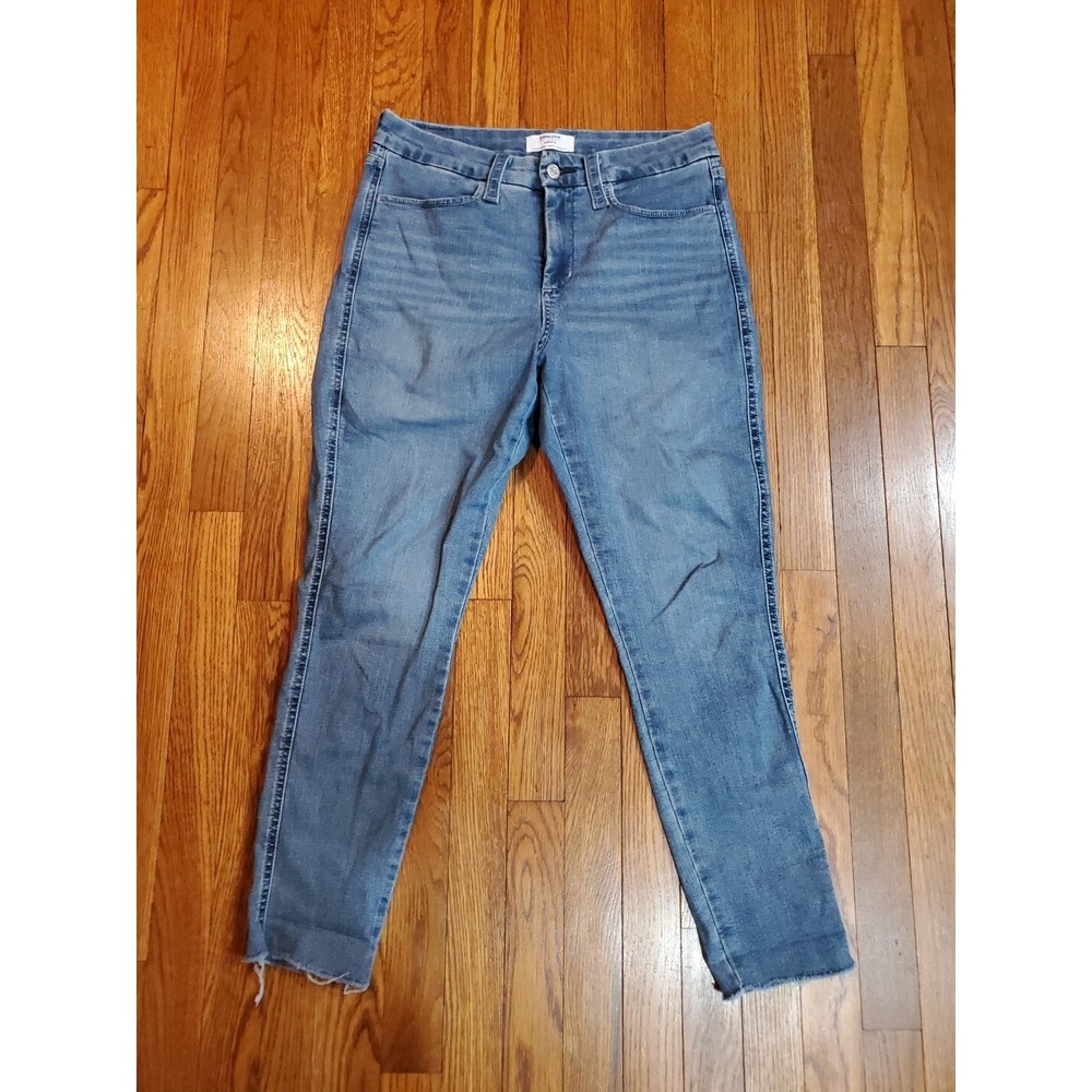 Denizen from‎ Levi's Womens High Rise Ankle Skinny Jeans Med Wash Fray hem Sz 12